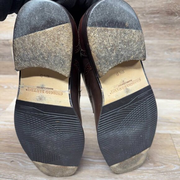 Giorgio Brutini Hi Shine/Grain Brown Leather Cap Toe Oxfords Men's Size … - Picture 4 of 7